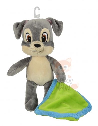  peluche chien clochard gris beige vert bleu 